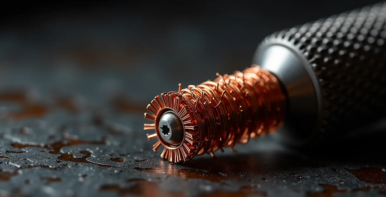 Vue détaillée des outils nécessaires au changement de batterie